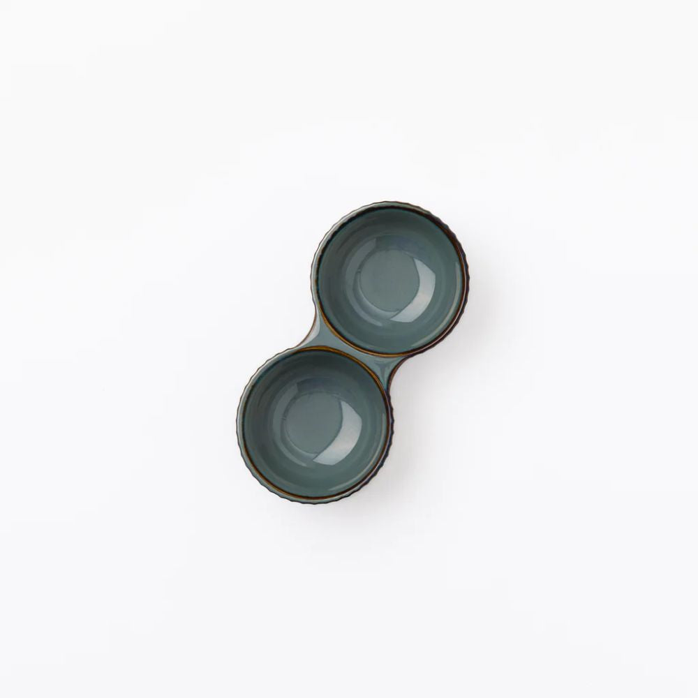 Rena Porcelain Teal Twin Bowl - 3