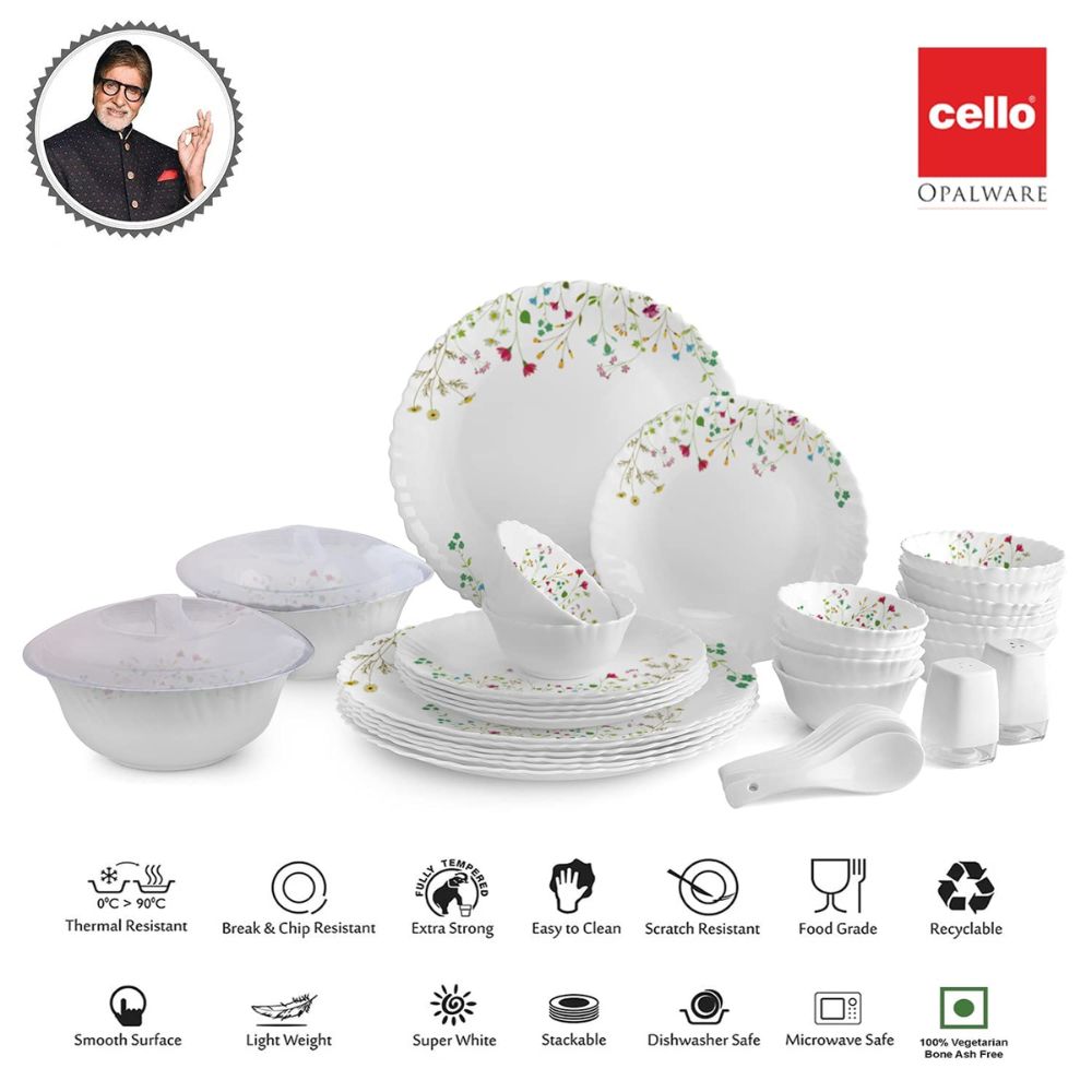 Cello Opalware Dazzle Series Dinner Set - 14