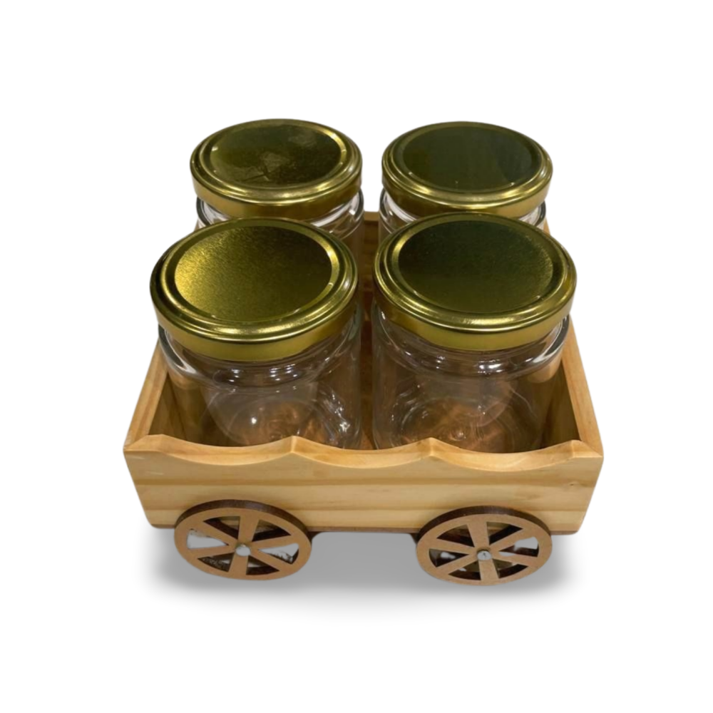 KVG Pine Wood Cart Big Bottle Stand - 2