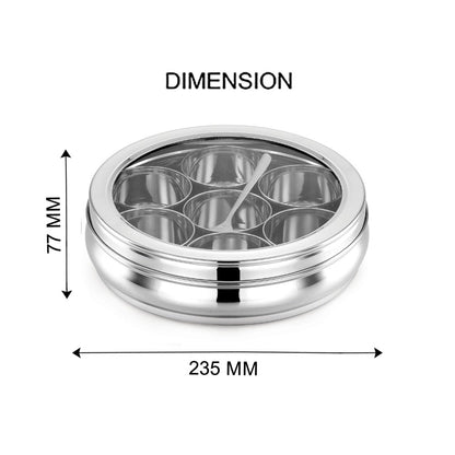 AVIAS Stainless Steel Deluxe Spice Box with Glass Lid-6