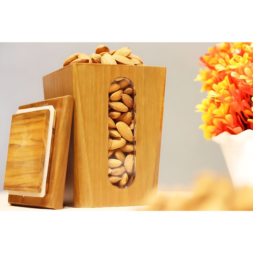 KVG Teak Wood DryFruit Big Container - 2