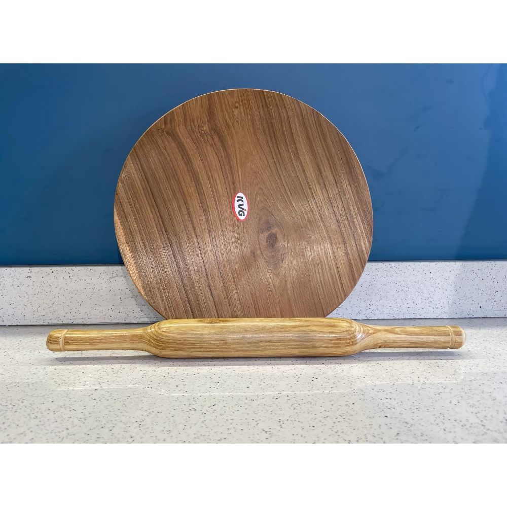 KVG Teak Wood Polpat With Belan | Brown | Roti Chakla | Roti Patla | Polpat - 7