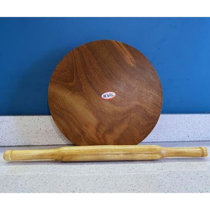 KVG Teak Wood Polpat With Belan | Brown | Roti Chakla | Roti Patla | Polpat - 8