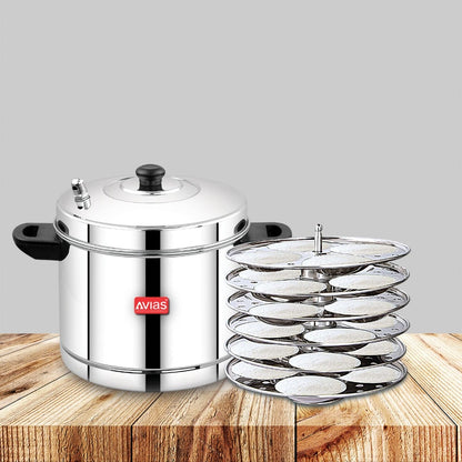 AVIAS Stainless Steel Idly Cooker | Induction And Gas Stove Base | 6 Plates-2