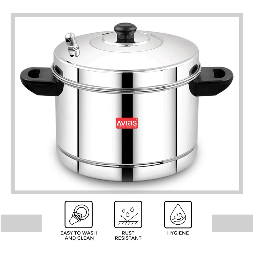 AVIAS Stainless Steel Idly Cooker | Induction And Gas Stove Base | 6 Plates-5