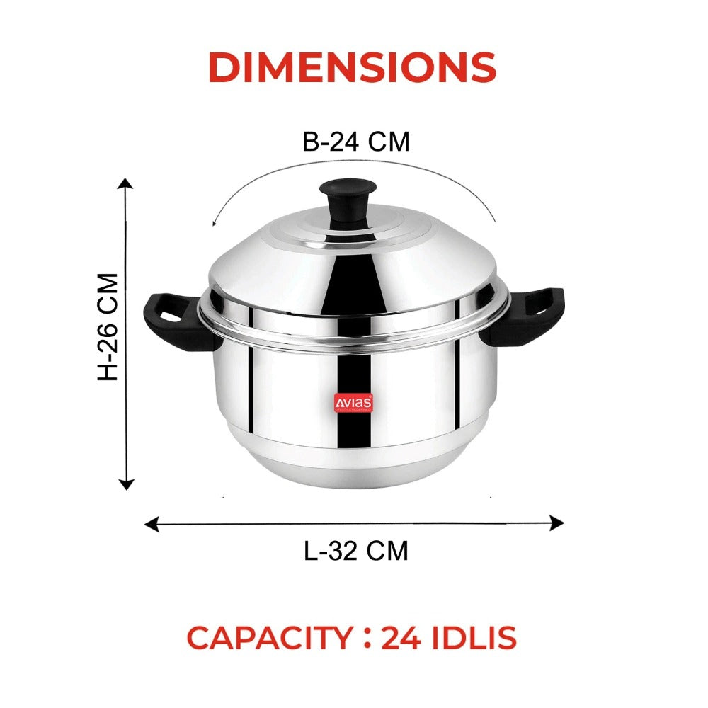 AVIAS Stainless Steel Excello Idly Pot | Induction and Gas Compatible | Idli,Dhokla & Patra-4