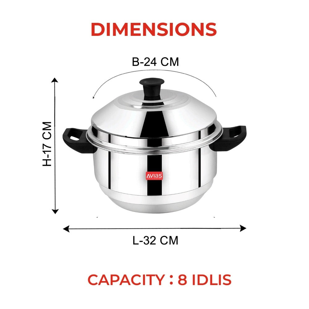 AVIAS Stainless Steel Excello Idly Pot | Induction and Gas Compatible | Idli,Dhokla & Patra-5