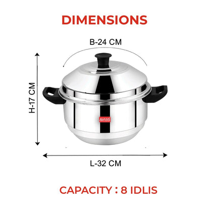 AVIAS Stainless Steel Excello Idly Pot | Induction and Gas Compatible | Idli,Dhokla & Patra-5