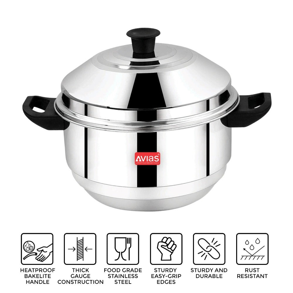 AVIAS Stainless Steel Excello Idly Pot | Induction and Gas Compatible | Idli,Dhokla & Patra-8