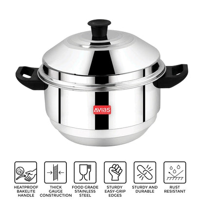 AVIAS Stainless Steel Excello Idly Pot | Induction and Gas Compatible | Idli,Dhokla & Patra-8