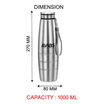 AVIAS Premia 1000ml Stainless Steel Water Bottle-5
