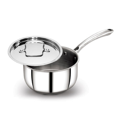 AVIAS Riara Premium Stainless Steel Tri-Ply Saucepan With Steel Lid | Gas & Induction Compatible-1