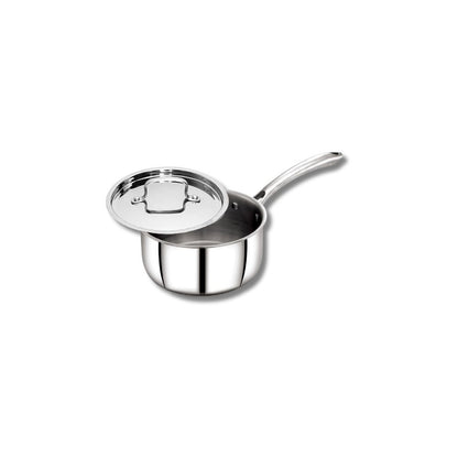 AVIAS Riara Premium Stainless Steel Tri-Ply Saucepan With Steel Lid | Gas & Induction Compatible | Silver-12