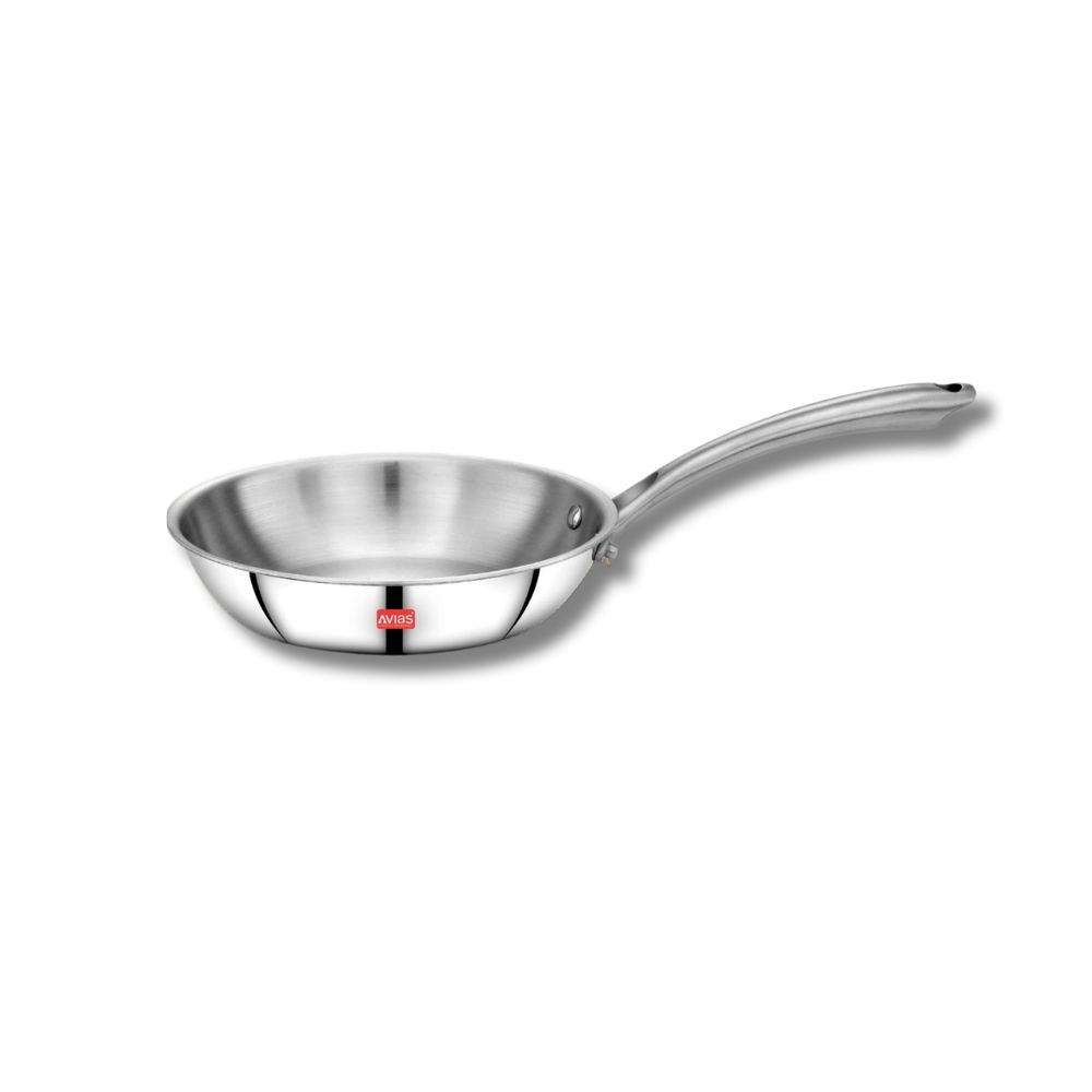 AVIAS Riara Premium Stainless Steel Tri-Ply Fry Pan | Gas & Induction Compatible | Silver-11