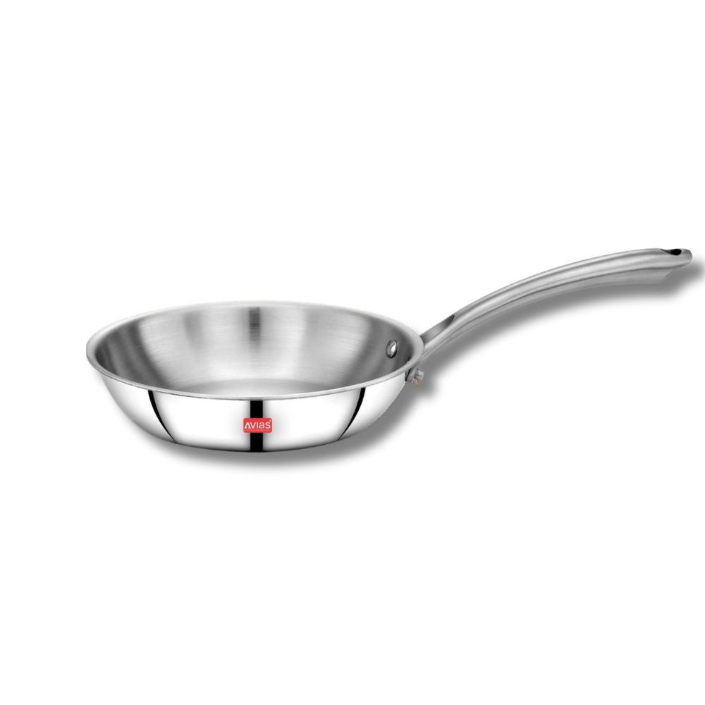 AVIAS Riara Premium Stainless Steel Tri-Ply Fry Pan | Gas & Induction Compatible | Silver-12
