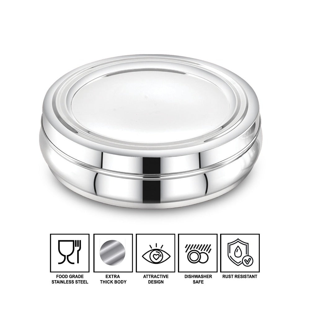 AVIAS Stainless Steel Deluxe Spice Box with Stainless Lid-6