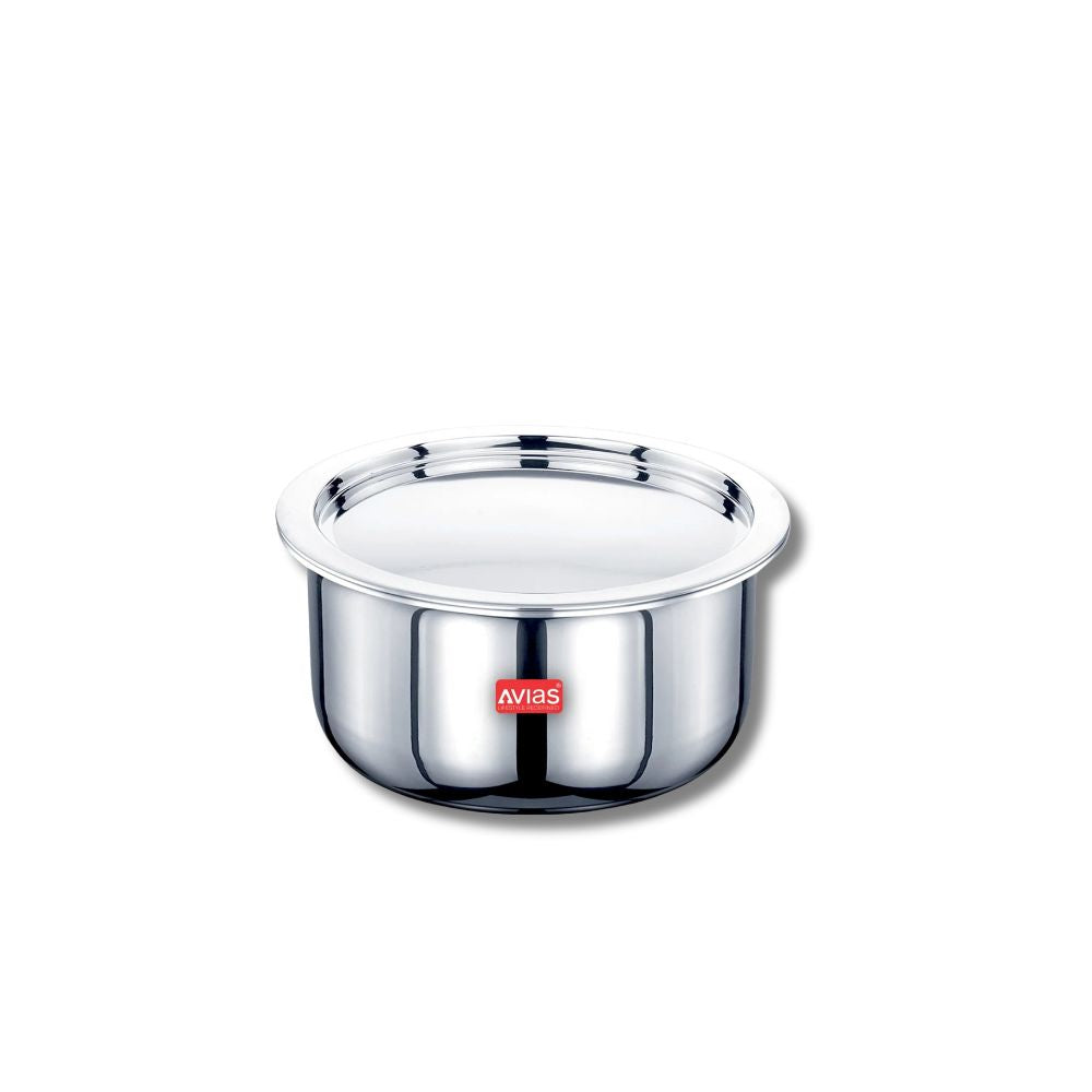 AVIAS Riara Premium Stainless Steel Tri-Ply Tope With Steel Lid | Gas & Induction Compatible | Silver-13