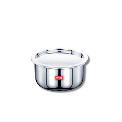 AVIAS Riara Premium Stainless Steel Tri-Ply Tope With Steel Lid | Gas & Induction Compatible | Silver-13