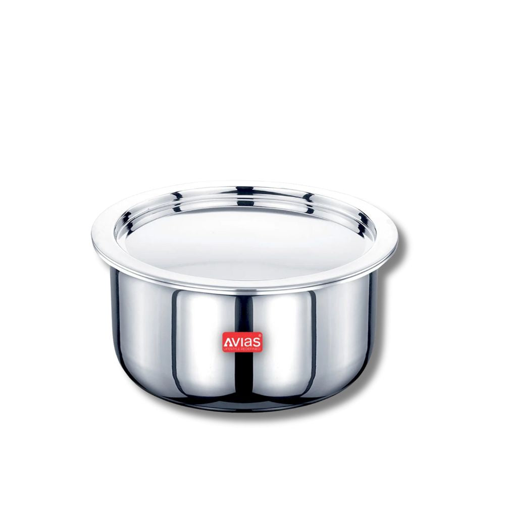 AVIAS Riara Premium Stainless Steel Tri-Ply Tope With Steel Lid | Gas & Induction Compatible | Silver-15