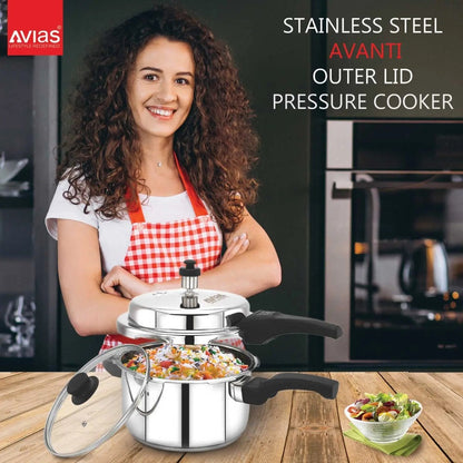AVIAS Ceres Stainless Steel Premium Outer Lid Pressure Cooker | Gas & Induction Compatible | Silver-11