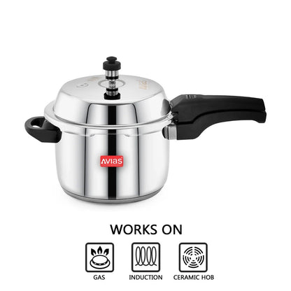 AVIAS Ceres Stainless Steel Premium Outer Lid Pressure Cooker | Gas & Induction Compatible | Silver-10
