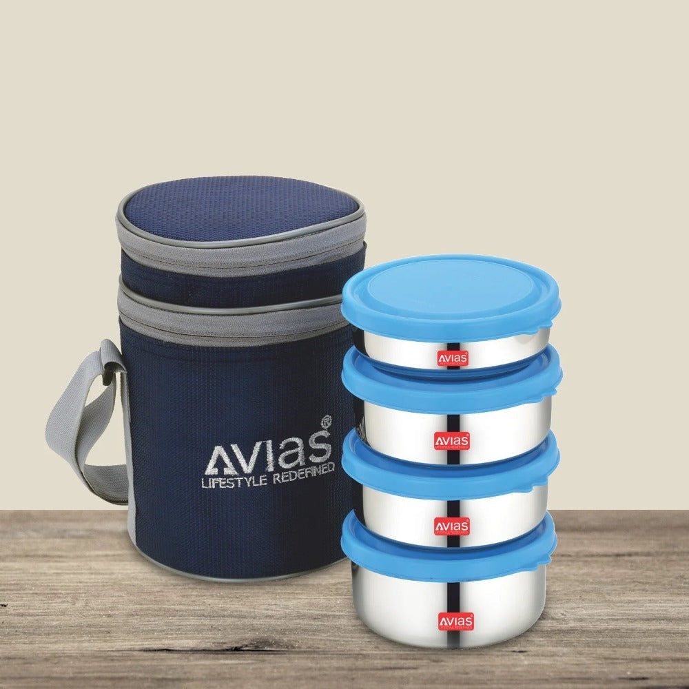 AVIAS Freshia Stainless Steel Tiffin Box with jacket | Food Grade | Light Weigh-3