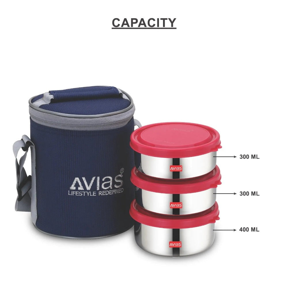 AVIAS Freshia Stainless Steel Tiffin Box with jacket | Food Grade | Light Weigh-5