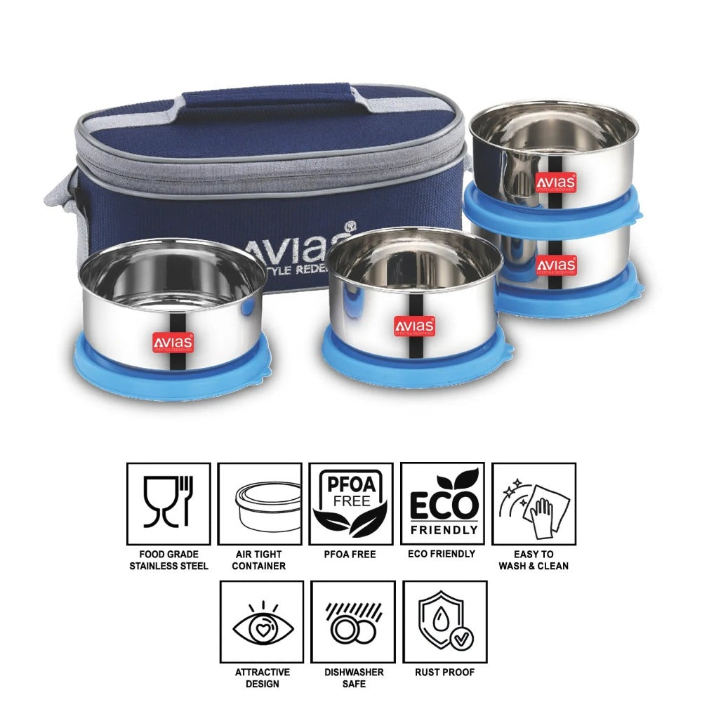 AVIAS Freshia Stainless Steel Tiffin Box with jacket (Horizontal) | Food Grade | Light Weight-7