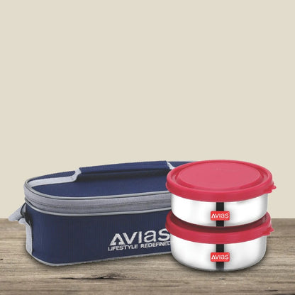 AVIAS Freshia Stainless Steel Tiffin Box with jacket (Horizontal) | Food Grade | Light Weight-1