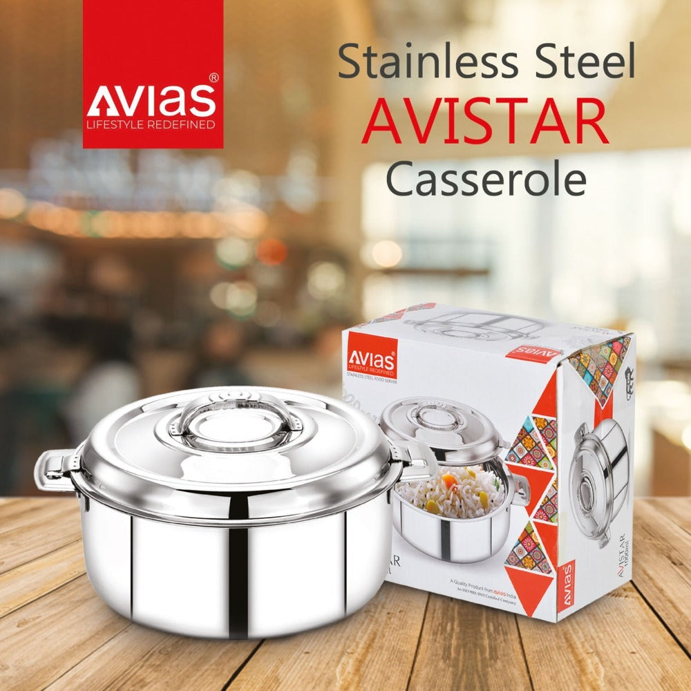 AVIAS Avistar Double Wall Insulated Stainless Steel Casserole | Silver -22
