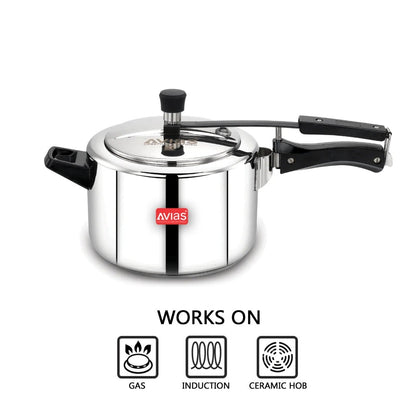 AVIAS Ceres Stainless Steel Premium Inner Lid Pressure Cooker | Gas & Induction Compatible | Silver-5