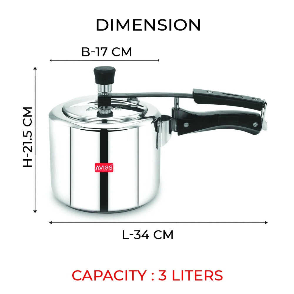 AVIAS Ceres Stainless Steel Premium Inner Lid Pressure Cooker | Gas & Induction Compatible | Silver-7