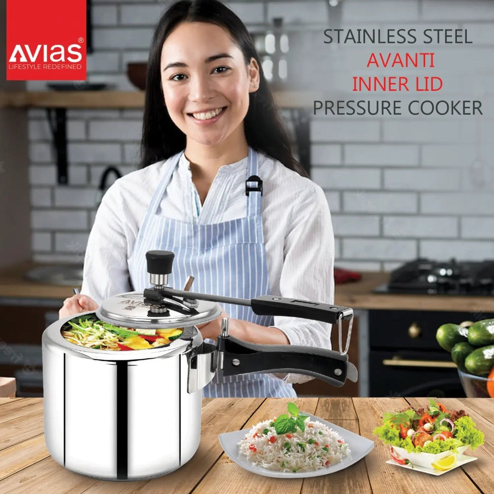 AVIAS Ceres Stainless Steel Premium Inner Lid Pressure Cooker | Gas & Induction Compatible | Silver-9