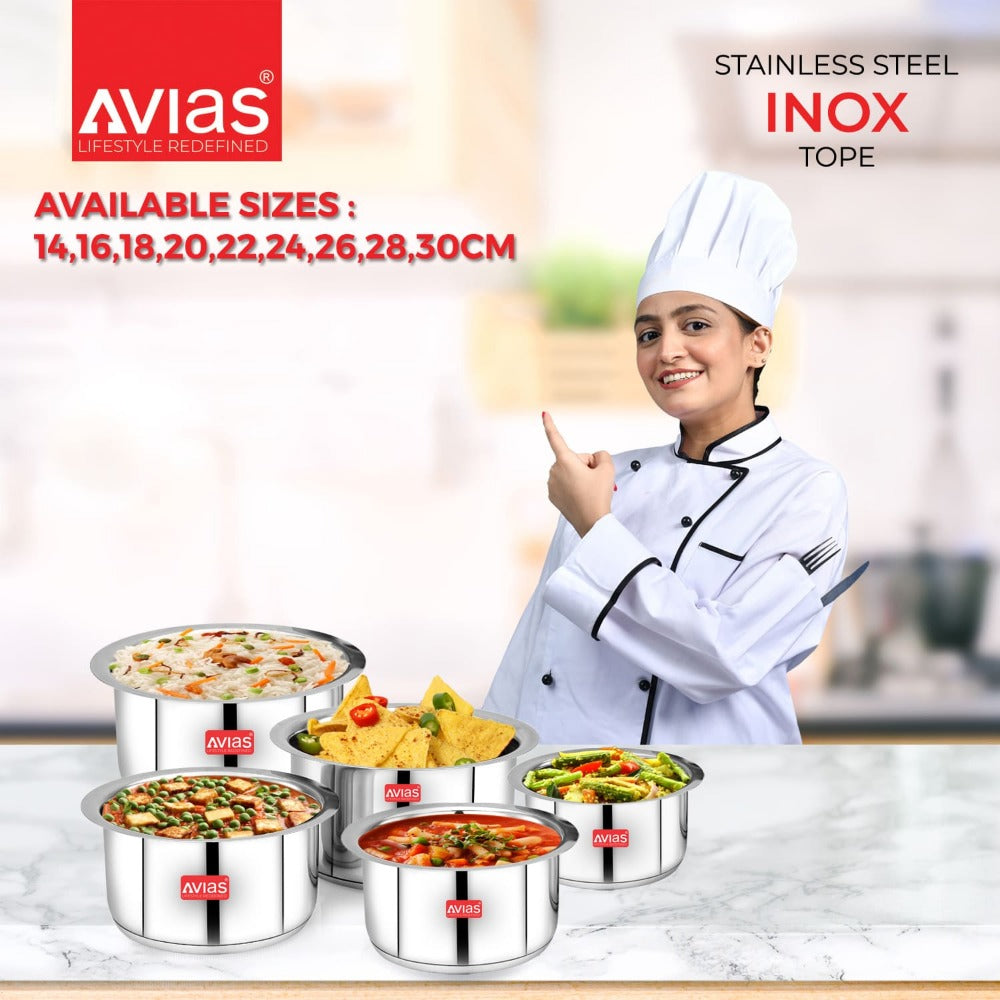 AVIAS Inox IB Stainless Steel Tope | Gas & Induction Compatible | Silver-10