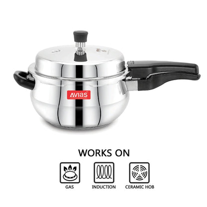 AVIAS Avanti Handi High-Quality Stainless Steel Pressure Cooker With Outer Lid | Bakelite Handle | Gas & Induction Compatible | Silver-5