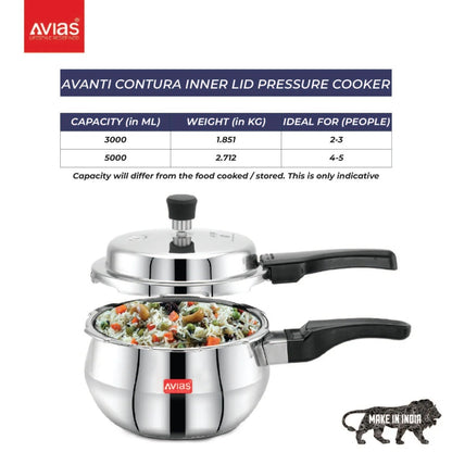 AVIAS Avanti Handi High-Quality Stainless Steel Pressure Cooker With Outer Lid | Bakelite Handle | Gas & Induction Compatible | Silver-6