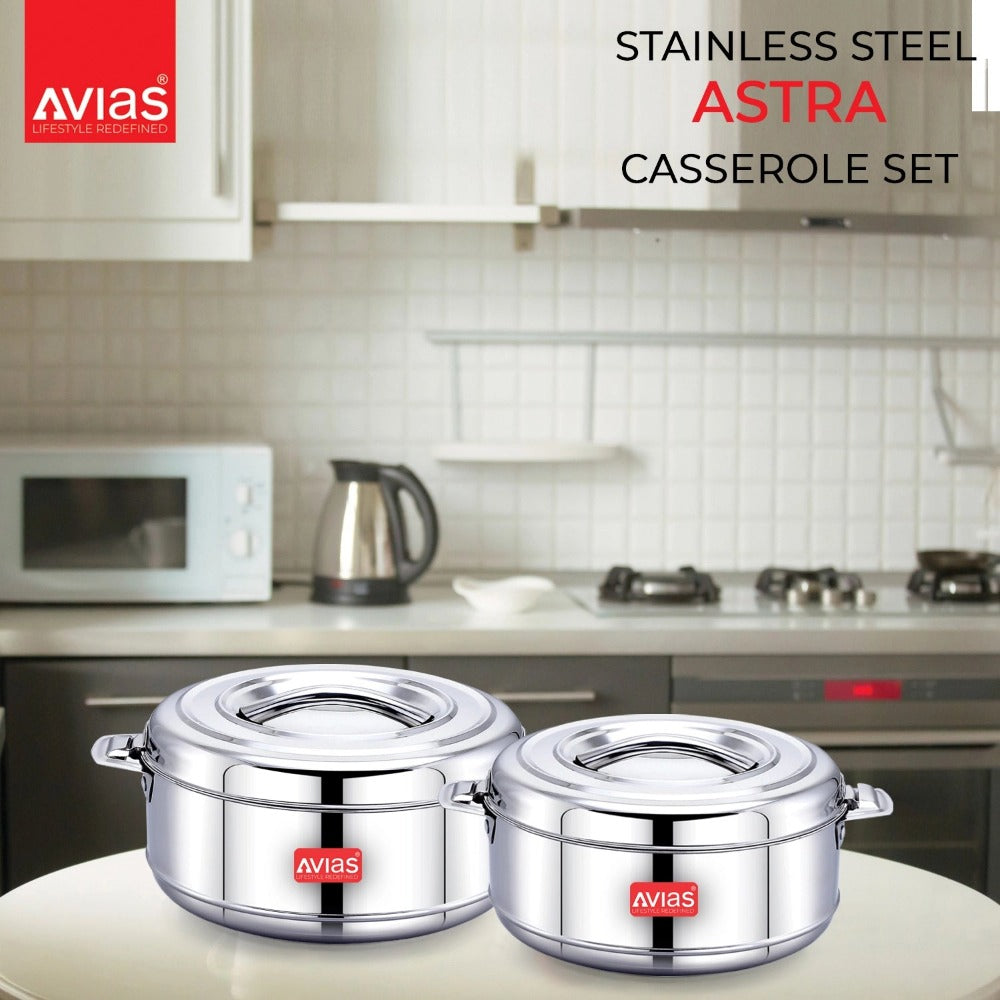 AVIAS Astra Casserole Set | Silver | Set of 2 Pcs-8