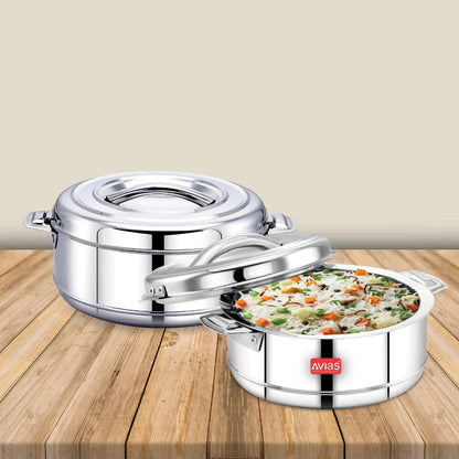 AVIAS Astra Casserole Set | Silver | Set of 2 Pcs-1