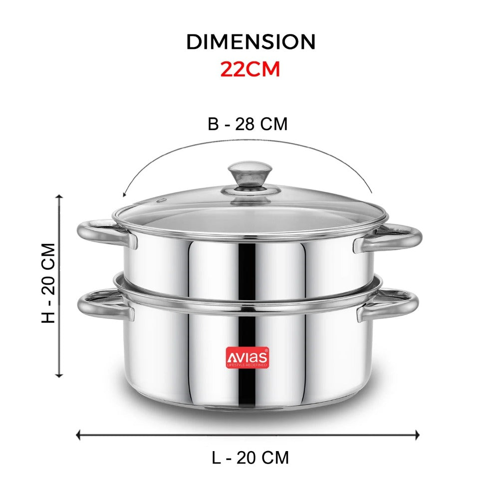 Avias Spectra Steamer | Induction And Gas Stove Base| Silver-2
