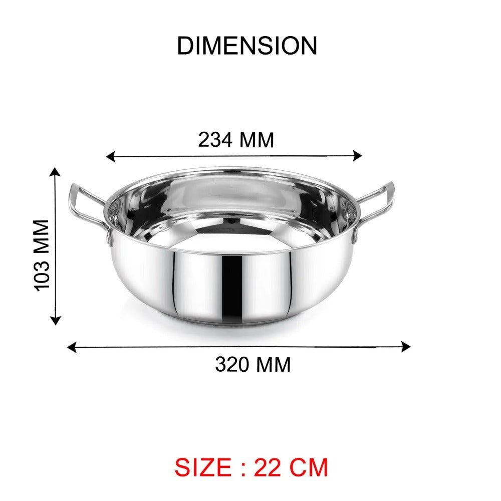 AVIAS Platinox (Casserole 1000 ML + Casserole 1500 ML + Kadhai 22 cm) | Silver-7