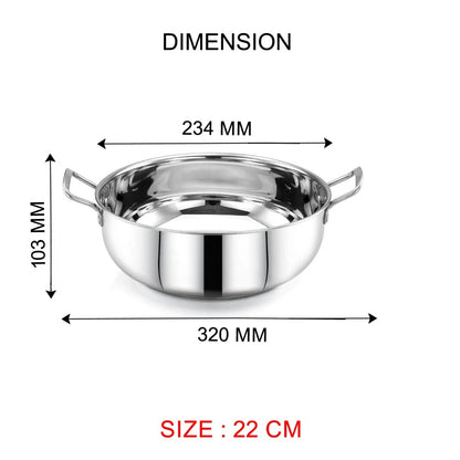 AVIAS Platinox (Casserole 1000 ML + Casserole 1500 ML + Kadhai 22 cm) | Silver-7