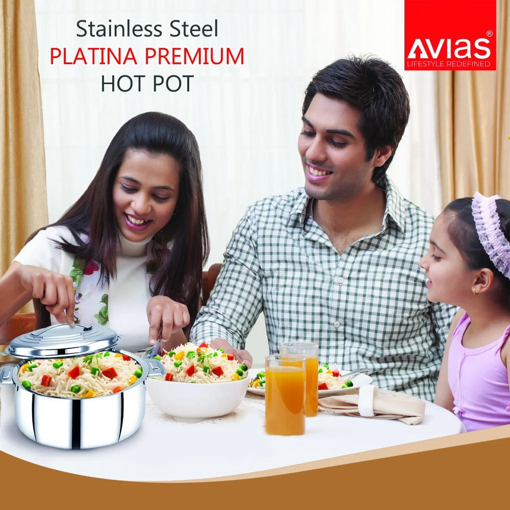 AVIAS Platinox (Casserole 1000 ML + Casserole 1500 ML + Kadhai 22 cm) | Silver-10