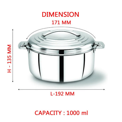 AVIAS Platinox Stainless Steel Set (Belly 18cm + Kadhai 22cm + Frypan 22cm + Casserole 1000ML + 1500ML) | Induction Compatible | Silver-11