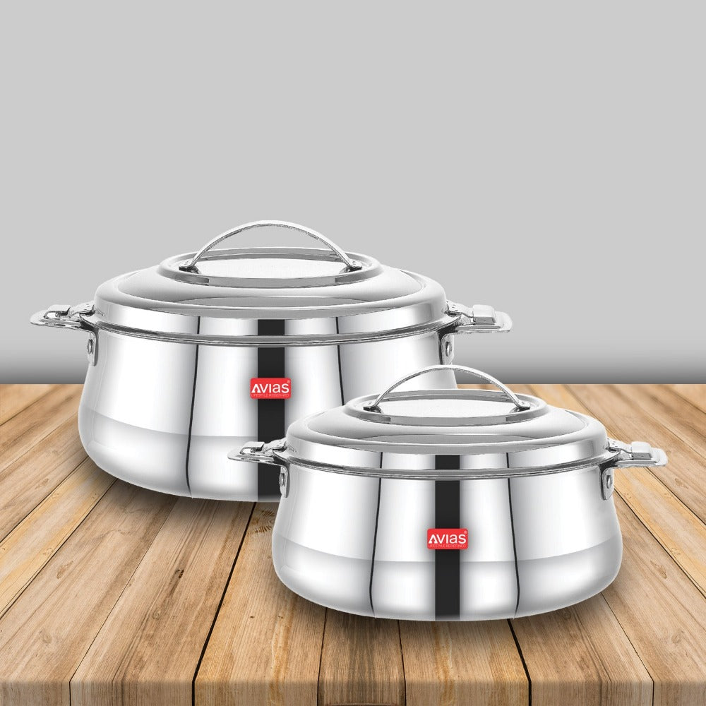 AVIAS Riara Stainless Steel Casserole Set | Silver-2