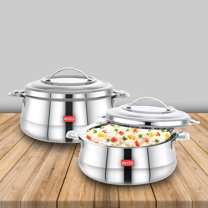 AVIAS Riara Stainless Steel Casserole Set | Silver-1