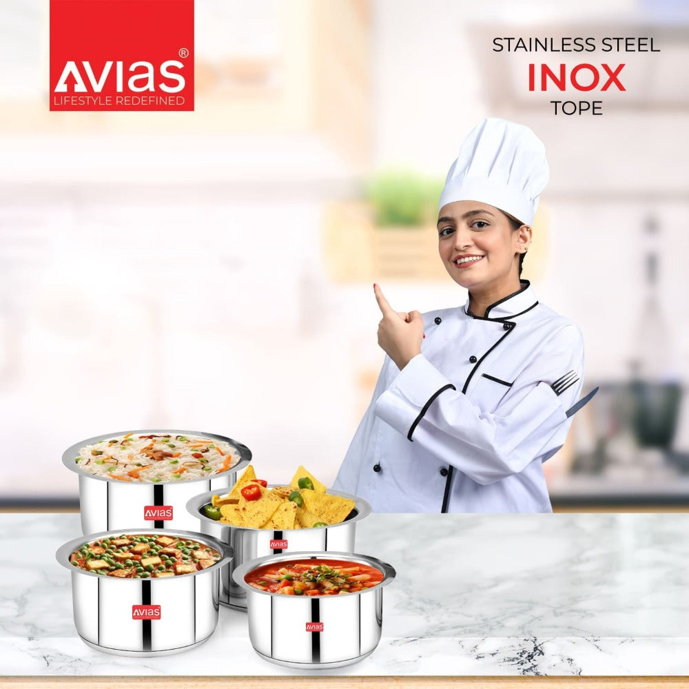 AVIAS Inox IB Stainless Steel Tope | Gas & Induction Compatible | Silver -10