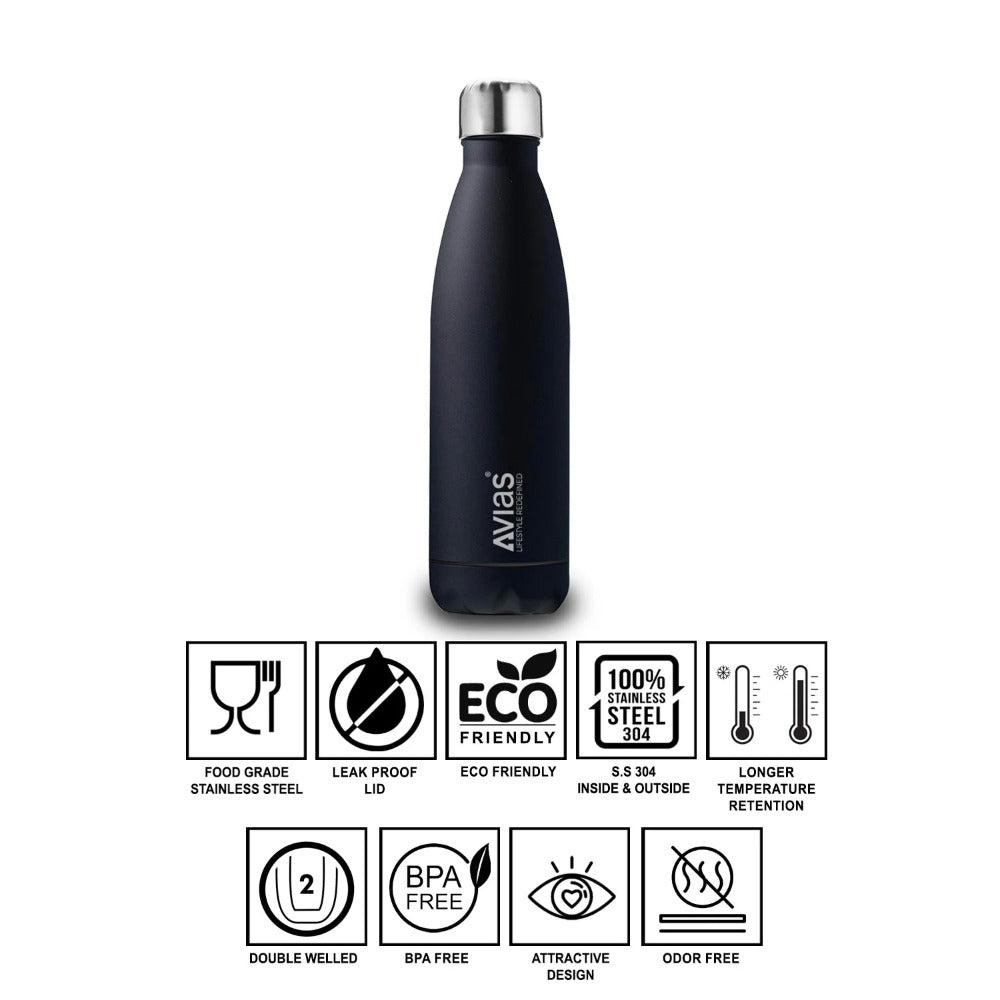 Evita Premium Stainless Steel Vacuum Insulated Flask Water Bottel | Silver -4