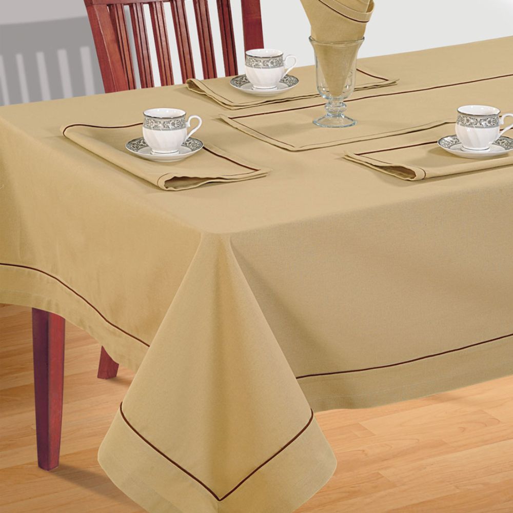 Swayam 4 Seater Plain Flat Rectangular Table Cover - 1