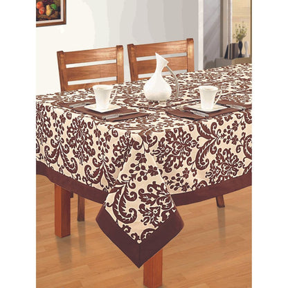 Swayam Musk Printed Rectangular Table Cover - 9009 - 3