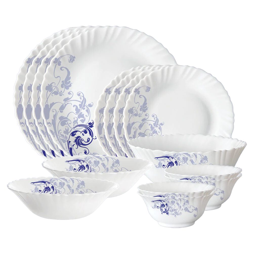 Larah by Borosil - Silk Series Blue Eve Opalware Dinner Set - 3